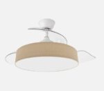 Ventilador Boga 72w BlancoY beige 3 aspas 7200lm 3000-4000-6000k