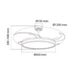 Ventilador LED aspas plegables Panam L 80W 8000Lm CCT - Imagen 4