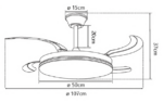 Ventilador de techo Alemar CRETA (blanco) aspas plegables - Imagen 5