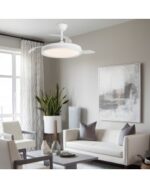Ventilador de Techo SAMANÁ Blanco con Luz LED 68W y Motor DC Silencioso | Aspas Retráctiles - Imagen 3