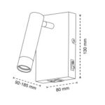 Aplique de pared Slim Blanco USB (1xG9) - Imagen 3