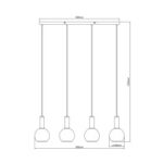 Lampara Colgante 4 Focos Neda 20W - Imagen 5