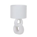Lámpara de mesa cerámica Melie Blanca 1xE14