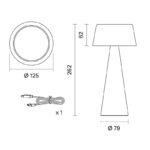 Lámpara de mesa LED Allua Verde 3W 280Lm. 2700K IP44 - Imagen 6