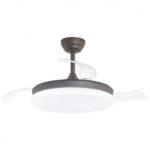 Ventilador de Techo ALEMAR MALTA Café con Luz LED 68W y Motor DC Silencioso | Aspas Retráctiles
