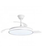 Ventilador de Techo ALEMAR DUBLIN PLATA con Luz LED 68W y Motor DC Silencioso | Aspas Retráctiles