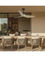 Ventilador de Techo GARDEN NEGRO MADERA CLARA 132 cm con Motor DC | Apto Exterior IP44 - Imagen 3