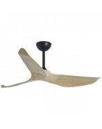 Ventilador de Techo GARDEN NEGRO MADERA CLARA 132 cm con Motor DC | Apto Exterior IP44