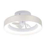 Ventilador de Techo ARCO Blanco/Cotton 50 cm con Luz LED 40W y Motor DC | Diseño con Pantalla Textil