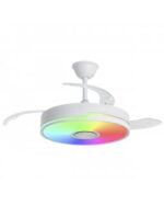 Ventilador de Techo AURON Blanco con Luz LED 54W, Motor DC y Altavoz Bluetooth | RGB + APP