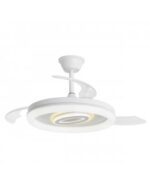Ventilador de Techo BLANCO 50 cm con Luz LED 68W y Motor DC | Aspas Retráctiles