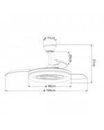 Ventilador de Techo BLANCO versión 2. 50 cm con Luz LED 68W y Motor DC | Aspas Retráctiles - Imagen 3