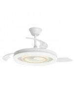 Ventilador de Techo BLANCO versión 2. 50 cm con Luz LED 68W y Motor DC | Aspas Retráctiles