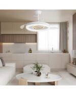 Ventilador de Techo BRIBÓN BLANCO - MADERA 50 cm con Luz LED 68W y Motor DC | Aspas Retráctiles - Imagen 2