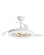 Ventilador de Techo BRIBÓN BLANCO - MADERA 50 cm con Luz LED 68W y Motor DC | Aspas Retráctiles