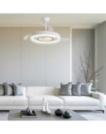 Ventilador de Techo BLANCO-PLATA 50 cm con Luz LED 68W y Motor DC | Aspas Retráctiles - Imagen 2