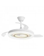 Ventilador de Techo BLANCO-PLATA 50 cm con Luz LED 68W y Motor DC | Aspas Retráctiles