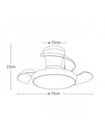 Ventilador de Techo CABRIO Blanco 30 cm con Luz LED 18W y Motor DC | Compacto y Silencioso - Imagen 4