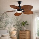 Ventilador de techo LED Palmar 220W 2200Lm – Estilo colonial, silencioso y eficiente
