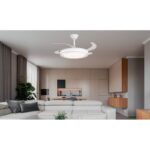 Ventilador de Techo DC KORFU Blanco con Luz LED 72W Regulable y Aspas Retráctiles Ø107cm - Imagen 4