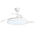 Ventilador de Techo ALEMAR DUBLIN Blanco con Luz LED 68W y Motor DC Silencioso | Aspas Retráctiles