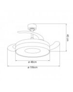 Ventilador de Techo DUNA Blanco/Madera con Luz LED 50W y Motor DC Silencioso | Aspas Retráctiles - Imagen 2