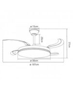 Ventilador de Techo ECOS Blanco con Luz LED 60W CCT y Motor DC Silencioso - Imagen 4