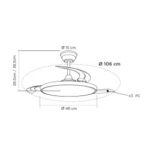 Ventilador LED Cookie con aspas retráctiles 60W – Silencioso, moderno y de bajo consumo - Imagen 4