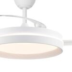 Ventilador LED Nassot Blanco con aspas retráctiles 48W – Silencioso, moderno y eficiente