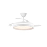 Ventilador LED Fiber Blanco con aspas retráctiles 48W – Silencioso, moderno y eficiente - Imagen 4