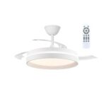 Ventilador LED Fiber Blanco con aspas retráctiles 48W – Silencioso, moderno y eficiente - Imagen 3