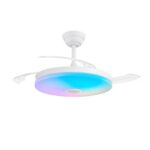 Ventilador LED Music con aspas retráctiles y altavoz RGB 48+8W – Luz, música y confort en uno - Imagen 5