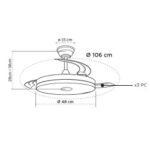 Ventilador LED Music con aspas retráctiles y altavoz RGB 48+8W – Luz, música y confort en uno - Imagen 6