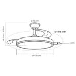 Ventilador LED Land Blanco con aspas retráctiles 60W – Diseño moderno, potente y silencioso - Imagen 4