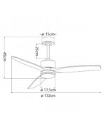 Ventilador de Techo MADEIRA Blanco 132 cm con Luz LED y Motor DC | Aspas de Madera Natural - Imagen 3