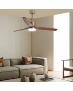 Ventilador de Techo MADEIRA CUERO-MADERA OSCURA 132 cm con Luz LED y Motor DC | Aspas de Madera Natural - Imagen 3