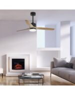Ventilador de Techo MADEIRA NEGRO-MADERA CLARA 132 cm con Luz LED y Motor DC | Aspas de Madera Natural - Imagen 3