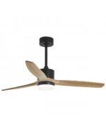 Ventilador de Techo MADEIRA NEGRO-MADERA CLARA 132 cm con Luz LED y Motor DC | Aspas de Madera Natural