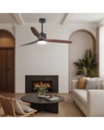 Ventilador de Techo MADEIRA NEGRO-MADERA OSCURA 132 cm con Luz LED y Motor DC | Aspas de Madera Natural - Imagen 3