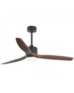 Ventilador de Techo MADEIRA NEGRO-MADERA OSCURA 132 cm con Luz LED y Motor DC | Aspas de Madera Natural