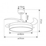 Ventilador de Techo ALEMAR MINI MALTA Café 40 cm con Luz LED 48W y Motor DC Silencioso - Imagen 3