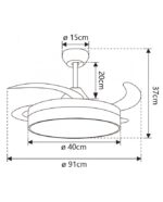VENTILADOR MINI TOGO BLANCO/MADERA 40CMS 3 PALAS AJP - Imagen 3