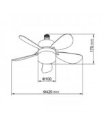 Ventilador de techo NANO blanco Ø42 cm con casquillo E27 LED 12W | Sin instalación - Imagen 6