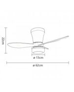 Ventilador de techo BRIS blanco 3 aspas LED 20W | DC silencioso con luz regulable CCT - Imagen 5