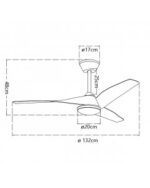 Ventilador de Techo PAPUA Blanco 132 cm con Luz LED y Motor DC | Gran Formato y Bajo Consumo - Imagen 4