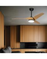 Ventilador de Techo PAPUA NEGRO-MADERA CLARA 132 cm con Luz LED y Motor DC | Gran Formato y Bajo Consumo - Imagen 3