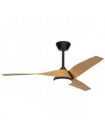 Ventilador de Techo PAPUA NEGRO-MADERA CLARA 132 cm con Luz LED y Motor DC | Gran Formato y Bajo Consumo