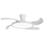 Ventilador de Techo QATAR Blanco 50 cm con Luz LED 36W y Motor DC | Alta Potencia Lumínica