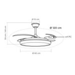 Ventilador LED 80W 8800Lm con aspas retráctiles – Máxima potencia y confort para grandes espacios - Imagen 2