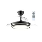 Ventilador LED Night Eco S con aspas retráctiles – Silencio total y diseño elegante en negro - Imagen 5